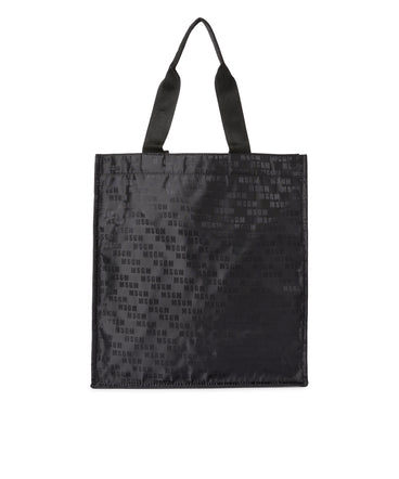 "Signature Iconic Nylon" shopping bag with all-over print
