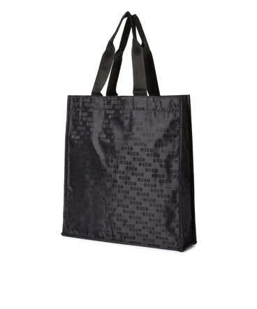 "Signature Iconic Nylon" shopping bag with all-over print
