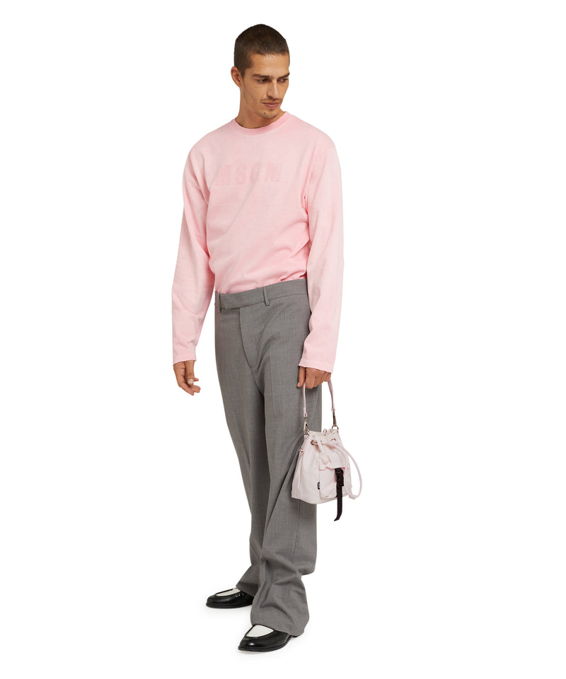"Signature Iconic Nylon" bucket bag PINK Men 
