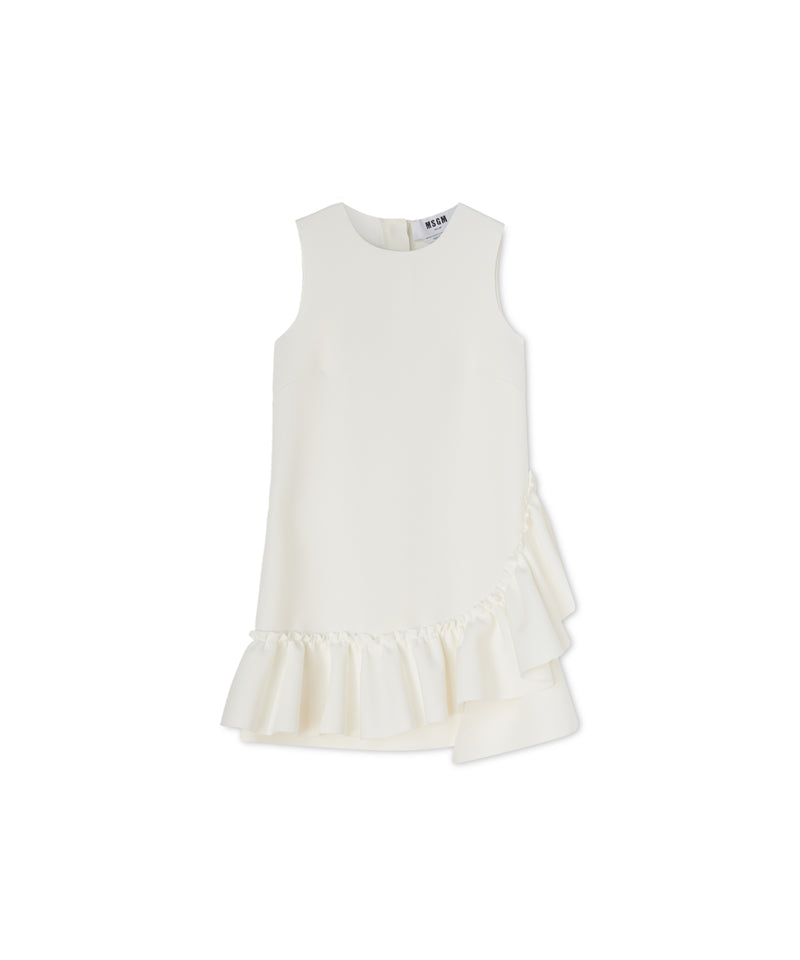 Mini dress with  "Double Crepe Cady" workmanship WHITE Women 