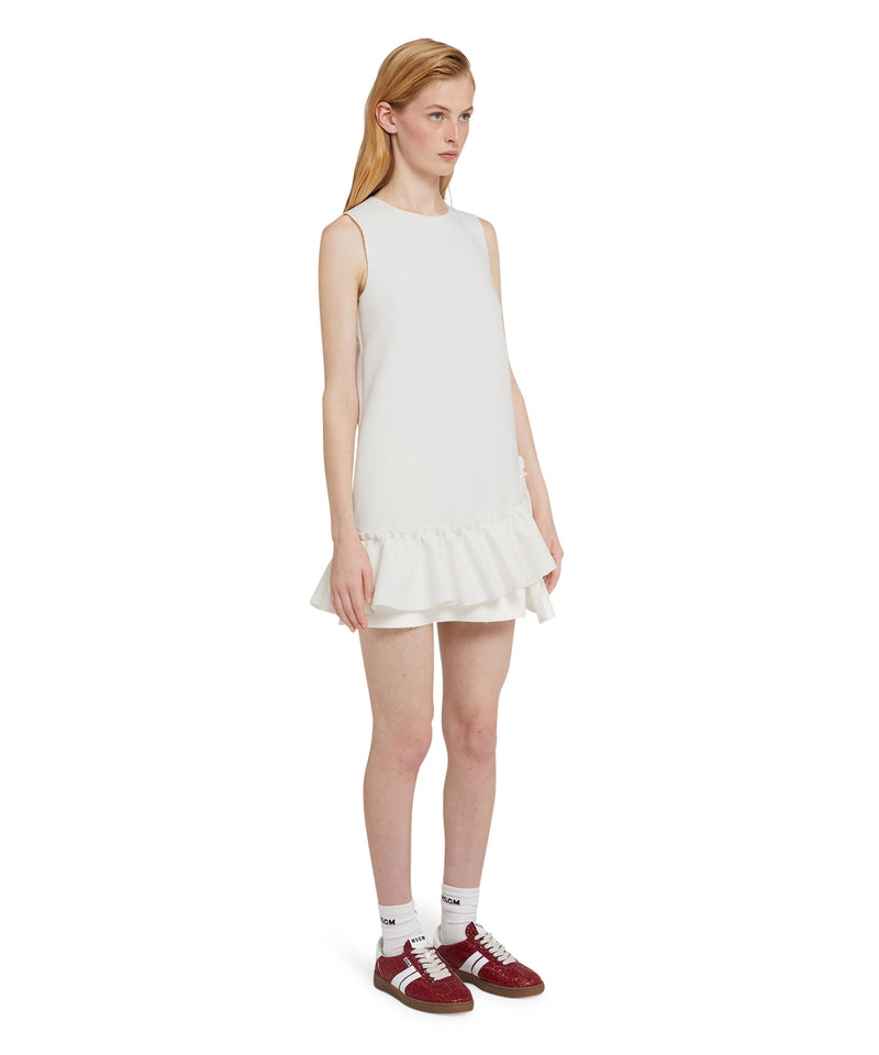 Mini dress with  "Double Crepe Cady" workmanship WHITE Women 
