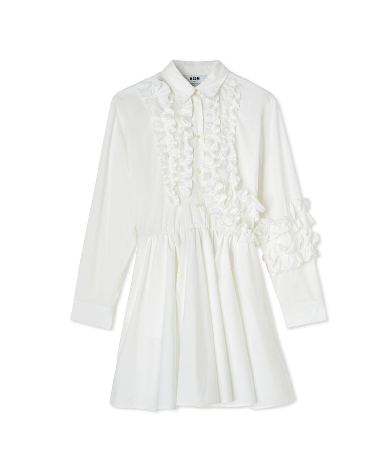 Poplin cotton midi dress WHITE Women 