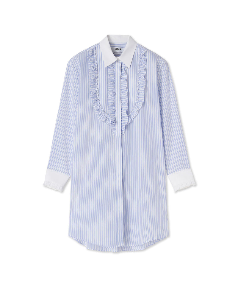 Poplin cotton chemisier shirt dress BLUE Women 