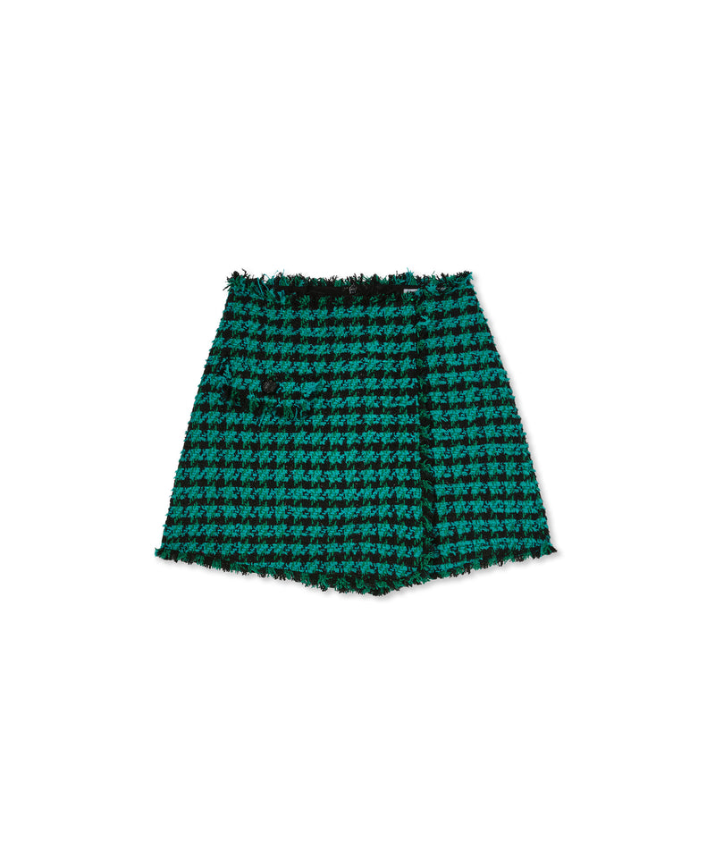 Skort with "Lurex BouclÃ¨ Tweed" motif GREEN Women 