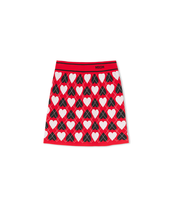 Viscose skirt with "Active Hearts" motif