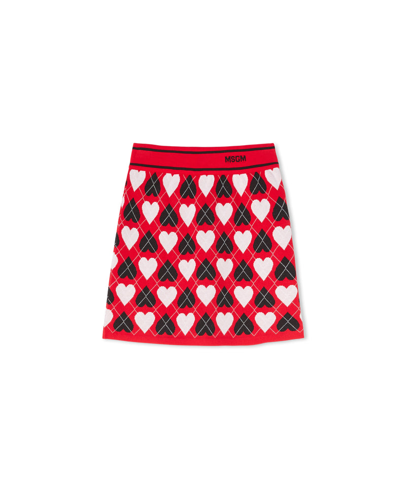 Viscose skirt with "Active Hearts" motif RED Women 