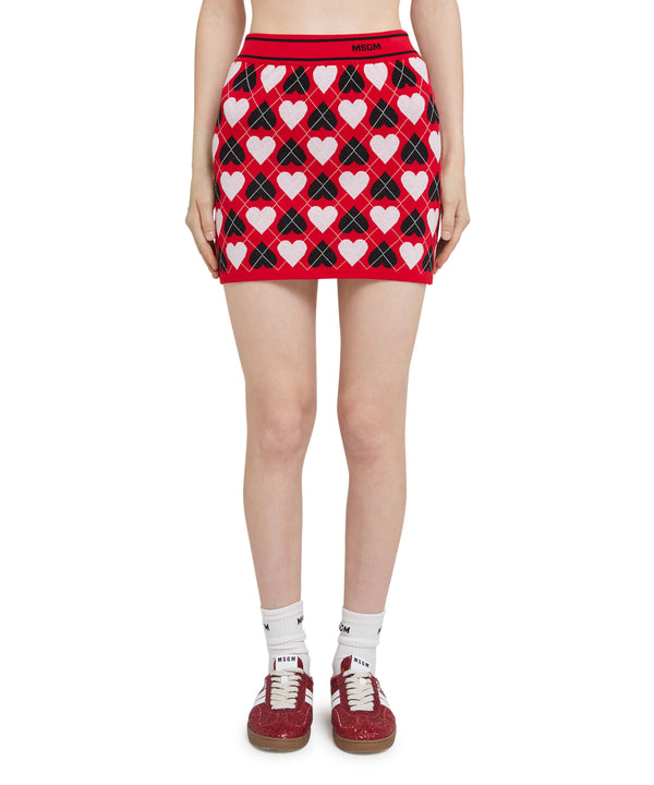 Viscose skirt with "Active Hearts" motif