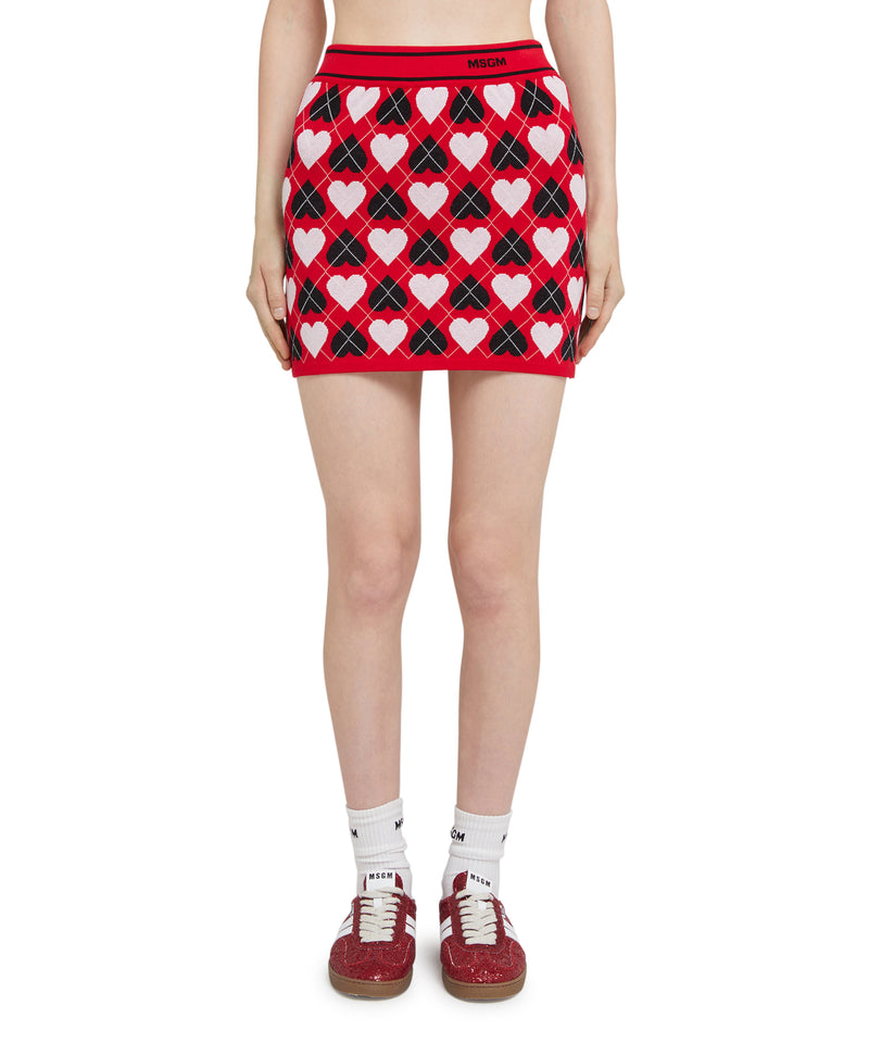 Viscose skirt with "Active Hearts" motif RED Women 
