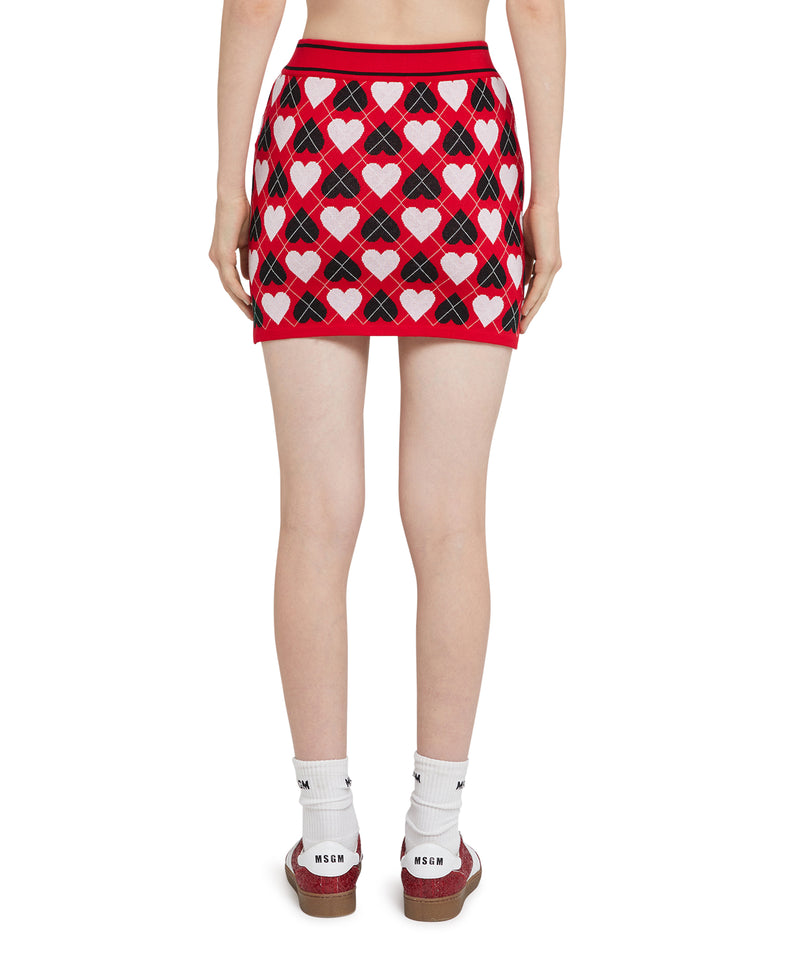 Viscose skirt with "Active Hearts" motif RED Women 
