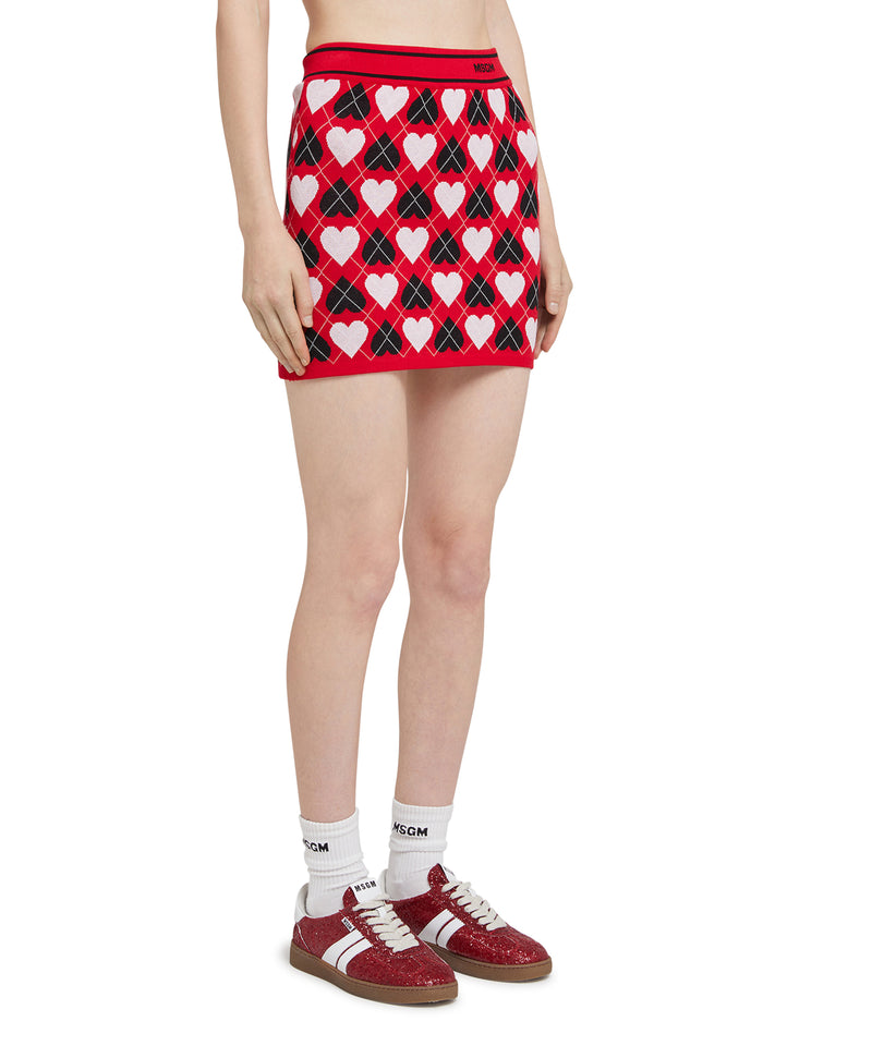 Viscose skirt with "Active Hearts" motif RED Women 