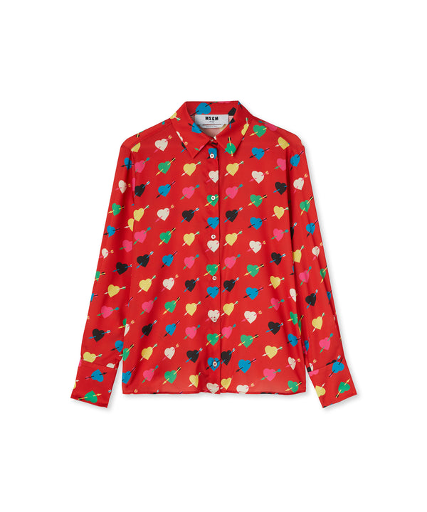 Shirt with "Arrowed Heart Print" motif