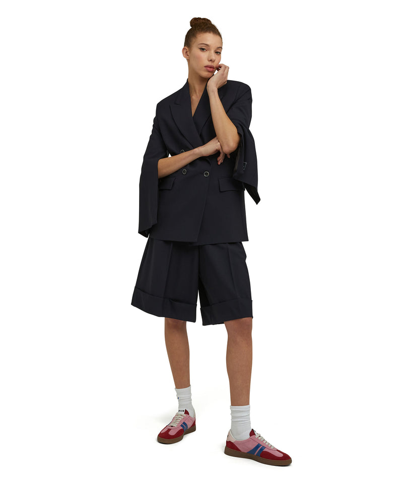 Virgin wool jacket "Wool Suiting" WHITE/BLUE Women 