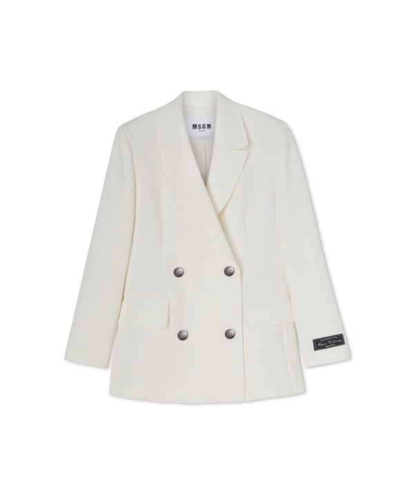 Double-breasted  jacket with  "Double Crepe Cady" workmanship