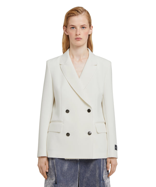 Double-breasted  jacket with  "Double Crepe Cady" workmanship