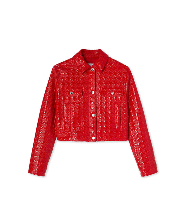 Jacket with "Embossed Houndstooth Check Vinyl"