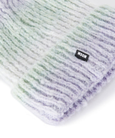 Blended wool knitted beanie hat