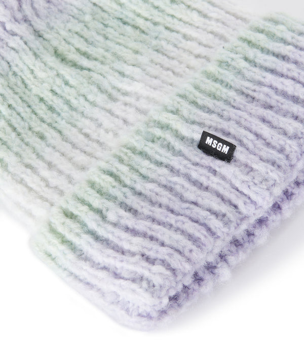 Blended wool knitted beanie hat