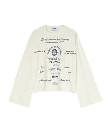 Organic cotton t-shirt with lithographic print from the collection