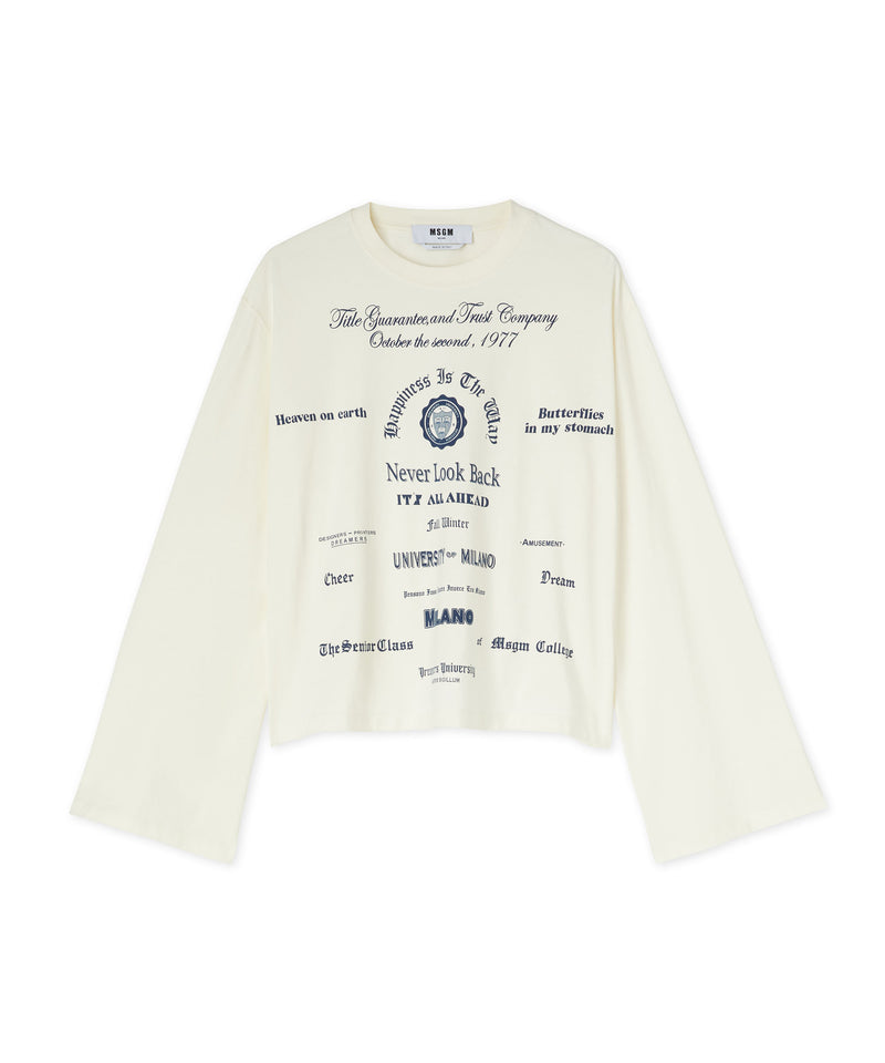 Organic cotton t-shirt with lithographic print from the collection WHITE Women 