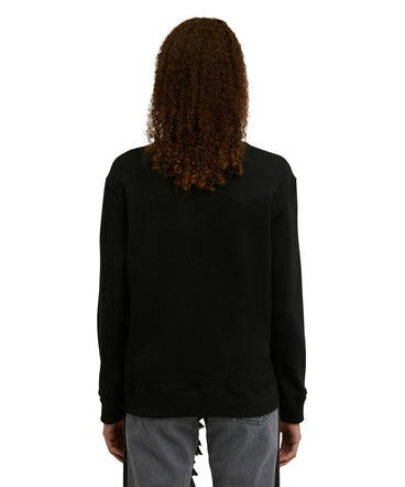 Crewneck sweatshirt with "Msgm Heart Embroidery Patch" print