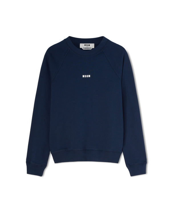 Cotton crewneck t-shirt with mini MSGM logo