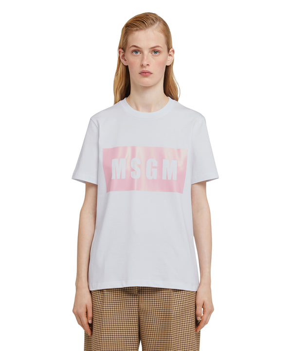 Crew neck T-shirt with MSGM box logo