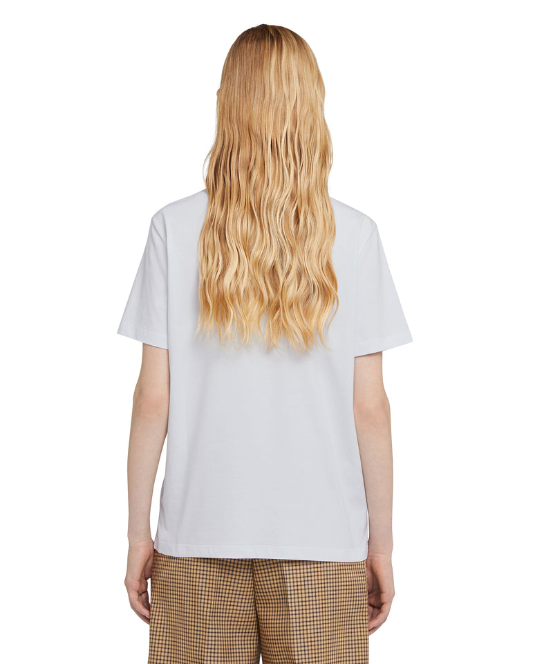 Crew neck T-shirt with MSGM box logo WHITE Women 