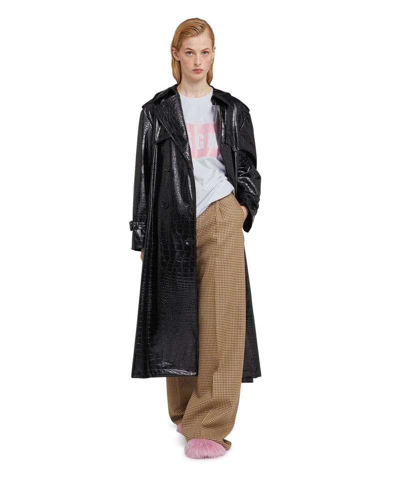 Crew neck T-shirt with MSGM box logo WHITE Women 