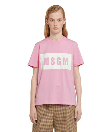 Crew neck T-shirt with MSGM box logo
