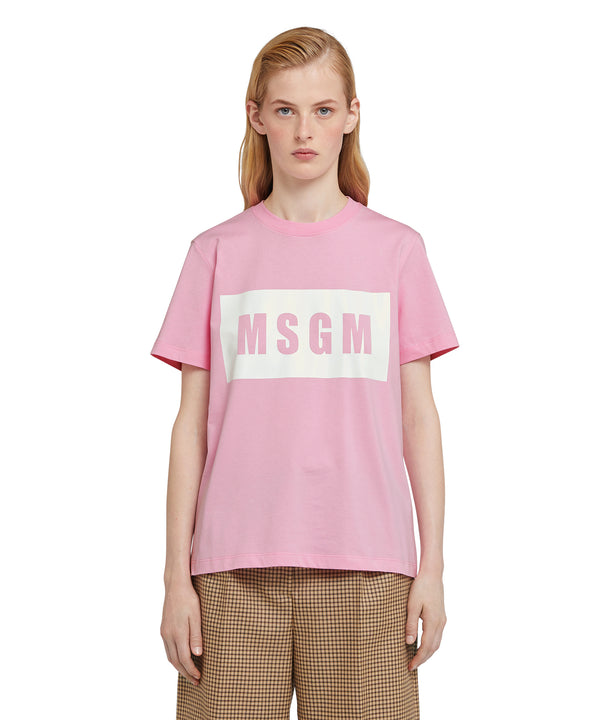 Crew neck T-shirt with MSGM box logo
