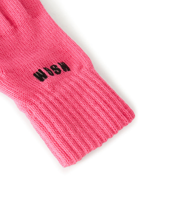 Blended wool gloves with embroidered mini logo