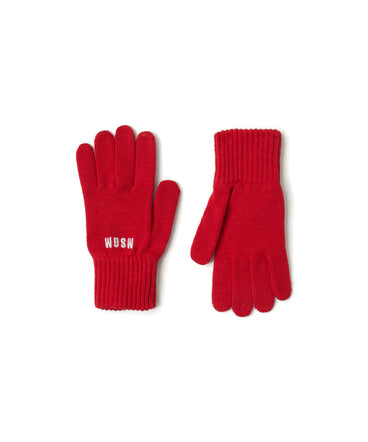 Blended wool gloves with embroidered mini logo