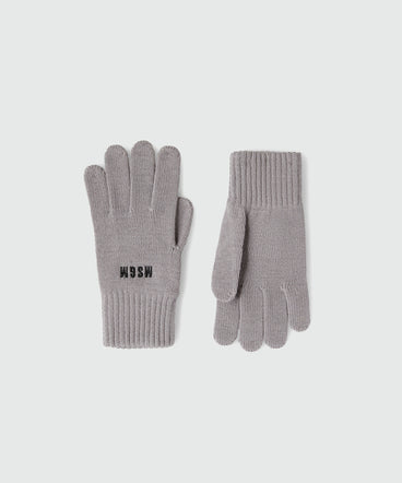 Blended wool gloves with embroidered mini logo