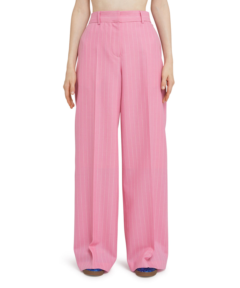 Wool trousers with  "Pinstripe Wool" workmanship PINK Women 