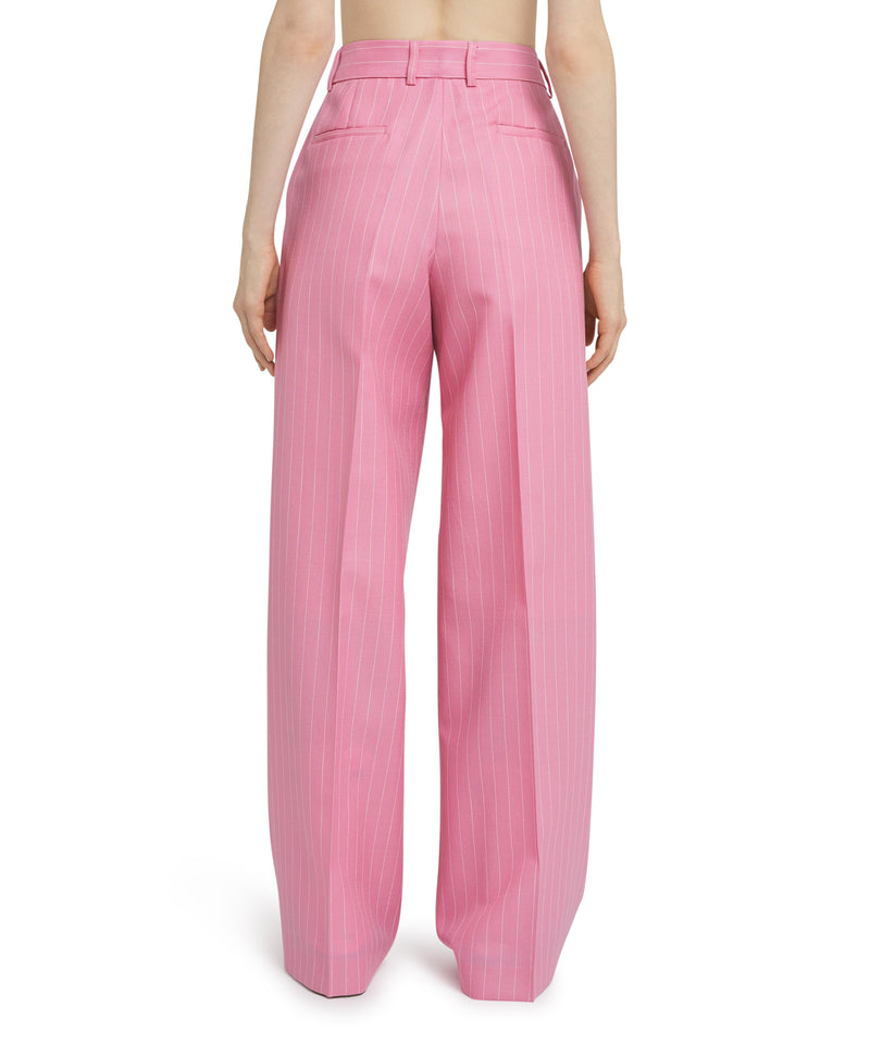 Wool trousers with  "Pinstripe Wool" workmanship PINK Women 