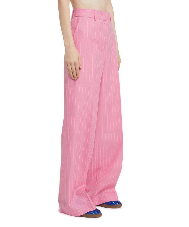 Wool trousers with  "Pinstripe Wool" workmanship PINK Women 