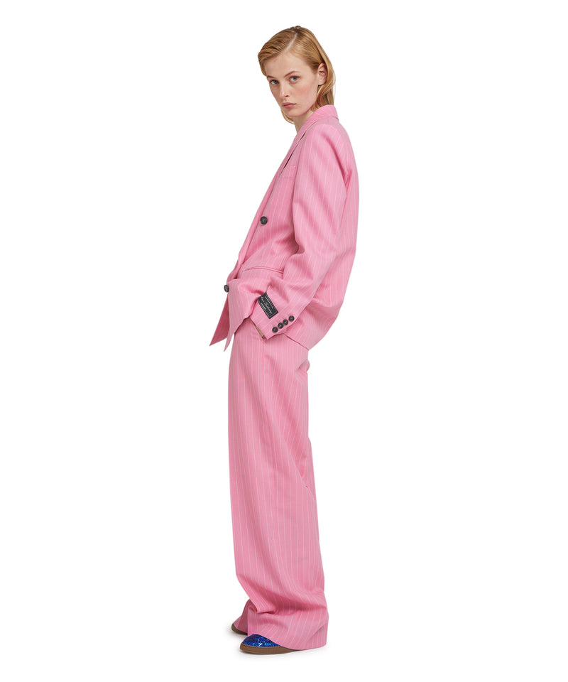 Wool trousers with  "Pinstripe Wool" workmanship PINK Women 