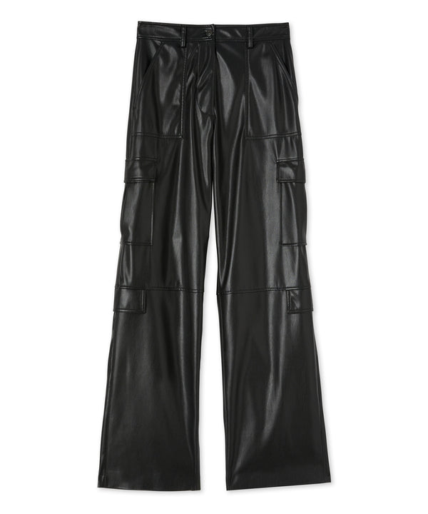 Faux leather cargo trousers "Soft Eco Leather" fabric