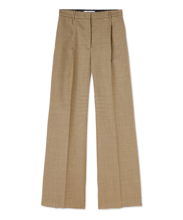 Wool trousers with  "Microcheck Wool" motif