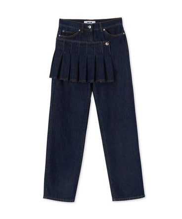 Jeans with "Blue Denim with Tobacco Stitches" workmanship
