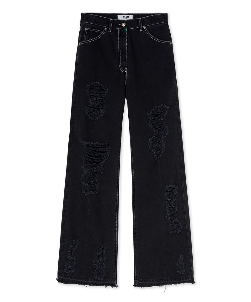 Jeans with "Black Denim with Stitches" workmanship BLACK Women 