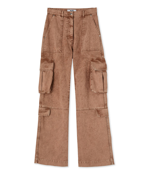 Cargo trousers with "Store Overdyed Blue Denim" workmanship