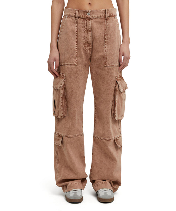 Cargo trousers with "Store Overdyed Blue Denim" workmanship