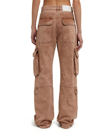 Cargo trousers with "Store Overdyed Blue Denim" workmanship