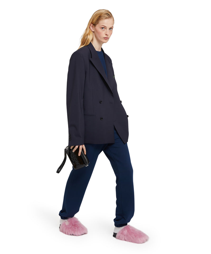 Track pants with high waist and drawstring WHITE/BLUE Women 