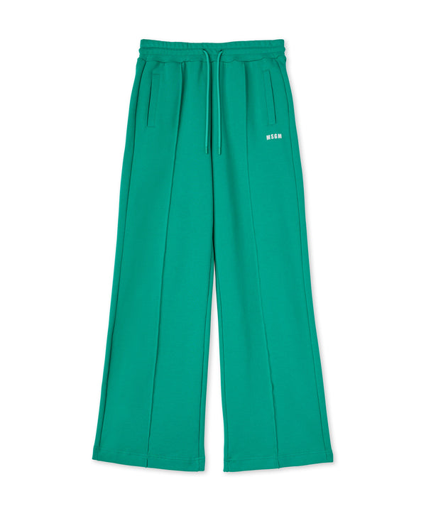 Cotton jogging trousers with MSGM Mini logo print
