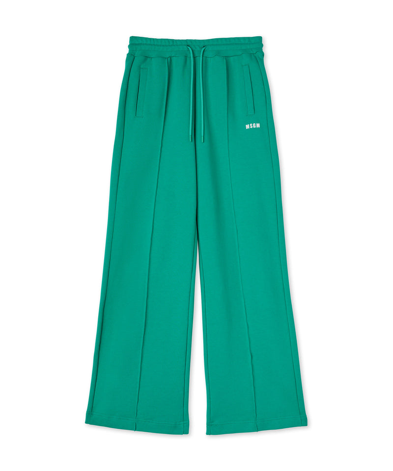 Cotton jogging trousers with MSGM Mini logo print PEPPER GREEN Women 