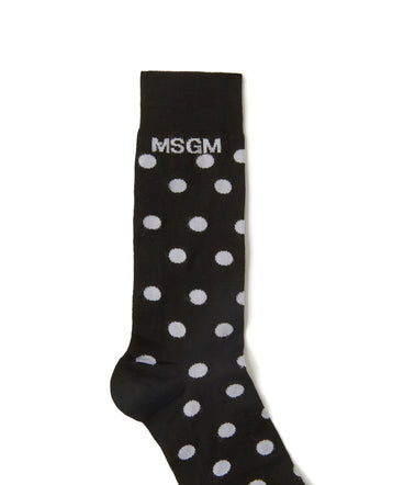 Cotton polka dot patterned socks with MSGM logo