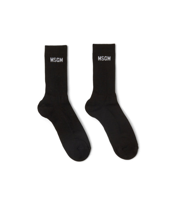 Solid color cotton socks with MSGM logo