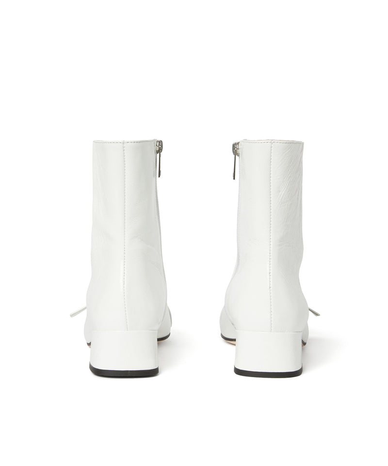 Leather MSGM Buckle ankle boots WHITE Women 